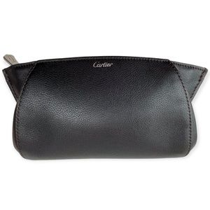 CARTIER Clutch Onyx Taurillon Leather C De Cartier Bag Palladium Hardware EUC